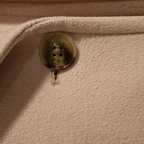 Lands End Creme/Lt Beige/Camel color Pea Coat size 4P EUC - Picture 3 of 13